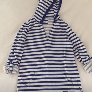 Striped sweatshirt with lace up sides